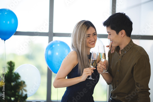 Two Asian young people cute...