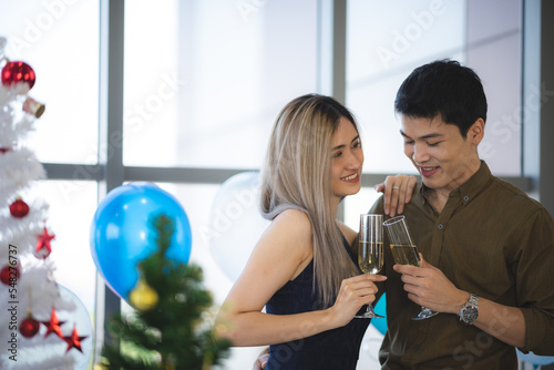 Two Asian young people cute...
