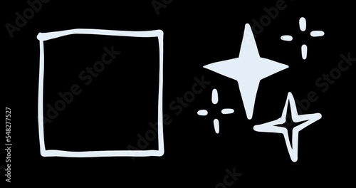 Set of Animated Hand Drawn Highlighter Elements, Doodle marker elements, arrows, circles, check marks, hearts, frames, borders for selecting text. Alpha channel. 