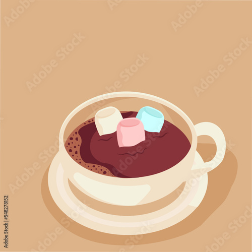 Cup of hot cocoa with marshmallows