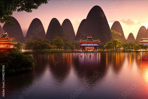 Fotografie, Tablou Guilin, China. Global Golden Peace Collection