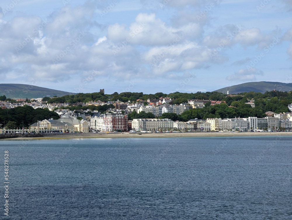 A view across the bay towards Douglas the capital of the Isle of Man.