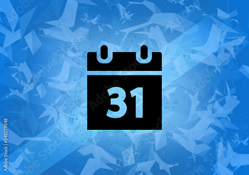 Calender aesthetic abstract icon on blue background