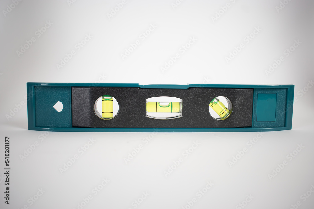 Spirit level white background close up Spirit level white background close up