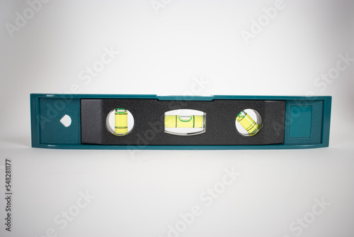 Spirit level white background close up