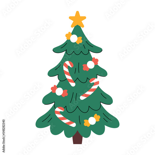 Decorated Christmas tree (ID: 548282340)
