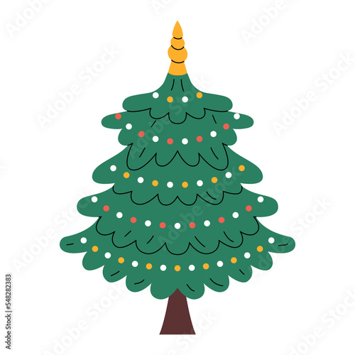 Decorated Christmas tree (ID: 548282383)