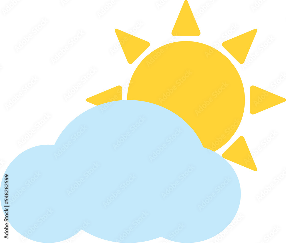 Sun and cloud Weather forecast icon illustration Overcast Design element Sun and cloud Weather forecast icon illustration Overcast Design element