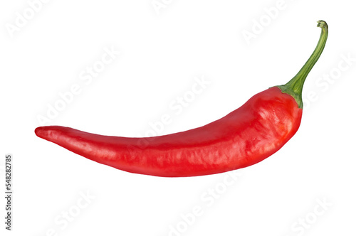 Fotobehang Red hot chili pepper close-up, transparent background.