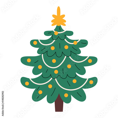 Decorated Christmas tree (ID: 548282902)
