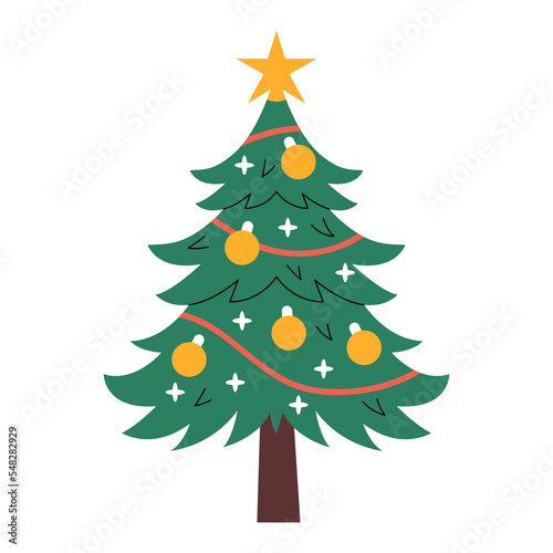 Decorated Christmas tree (ID: 548282929)