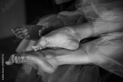 feet of two ballet dancers