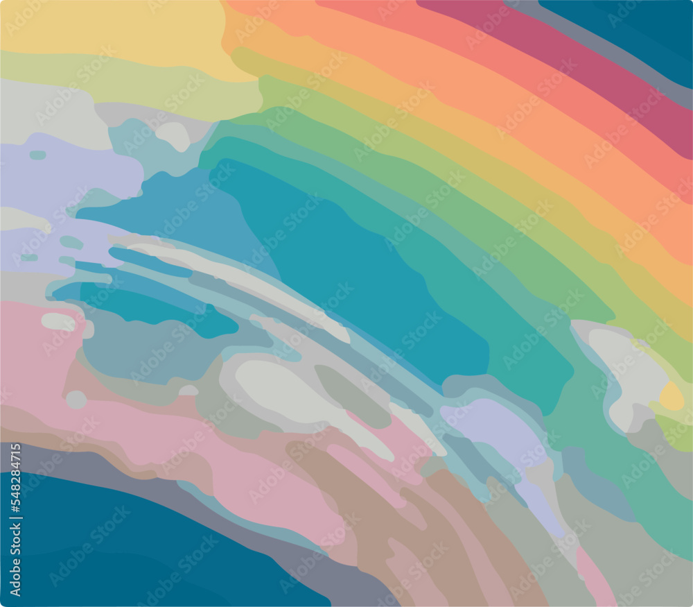 Rainbow Waves Colorful Background