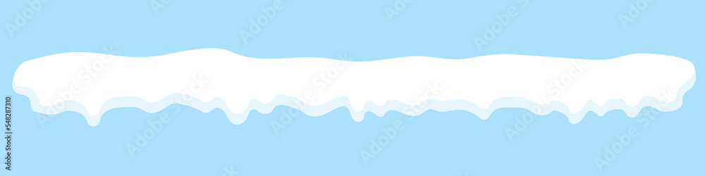winter banner with frozen snow cap - vector illustration