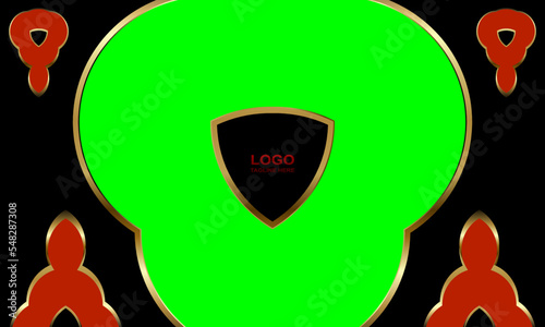 Abstract frames with green screen Chroma Key for transparency background.