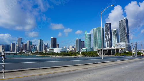 Downtown Miami cityscape view with condos and office buildings. © Solarisys