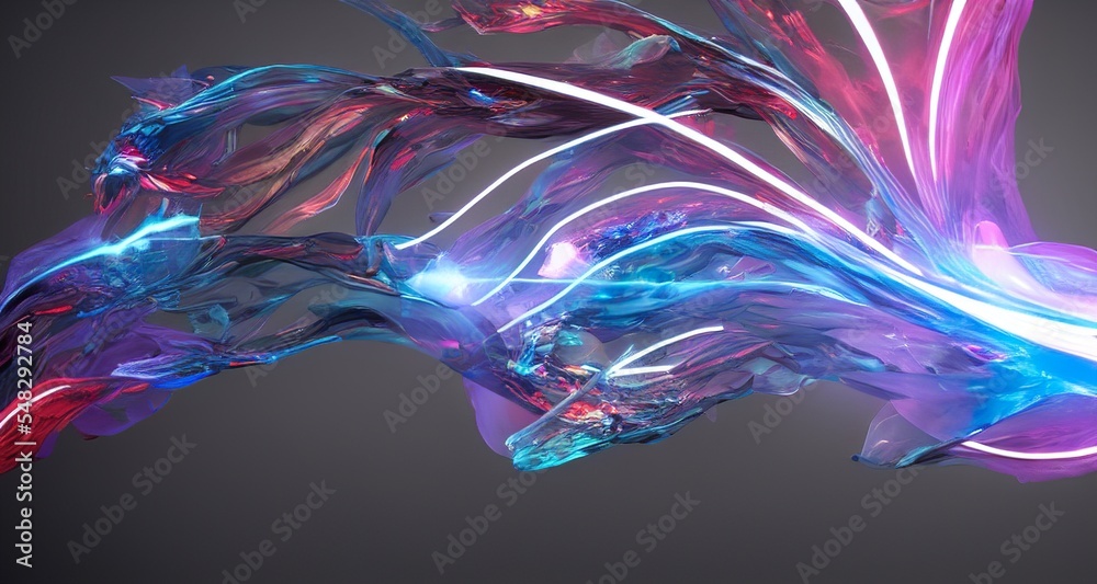 Obraz premium abstract colorful smoke shapes, background image, computer illustration