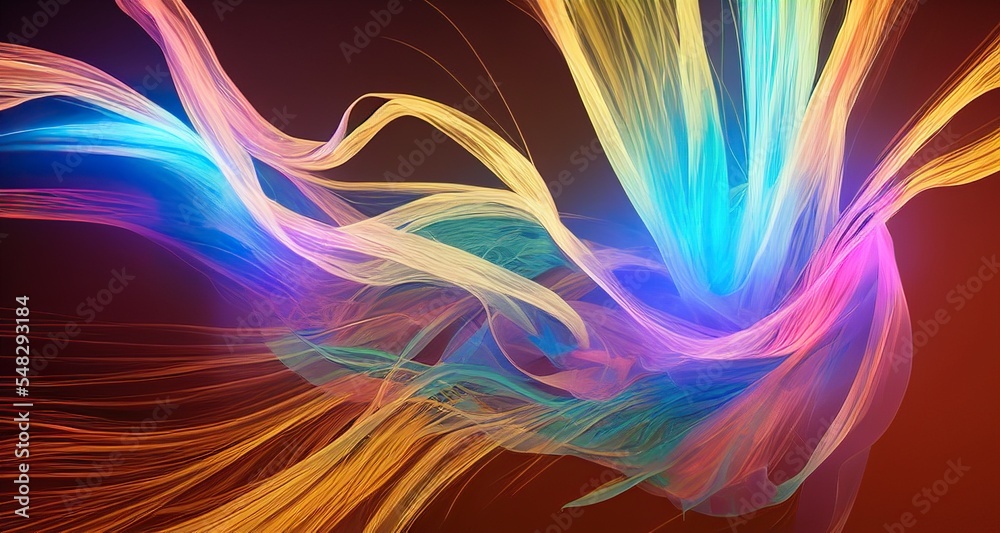 abstract colorful smoke shapes, background image, computer illustration