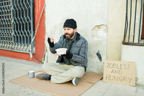 Lonely homeless man with mental health problems