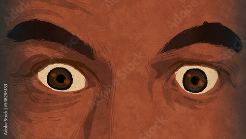 Close up of shocked eyes