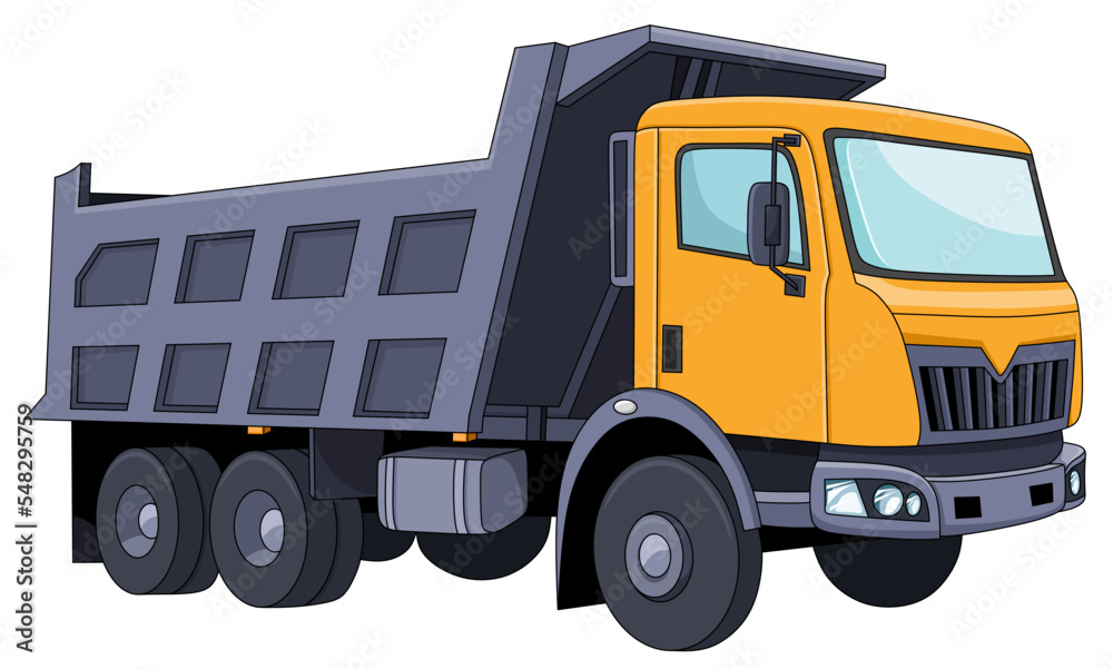 Dump truck cartoon vector illustration