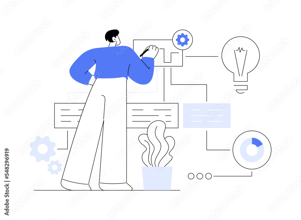 Decision making abstract concept vector illustration.