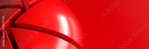 Colored spherical objects. Geometric structure. 3d rendering