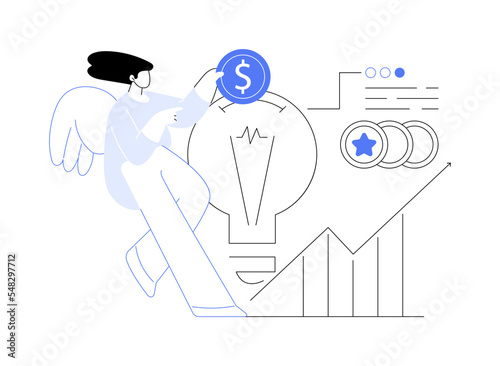 Angel investor abstract concept vector illustration.