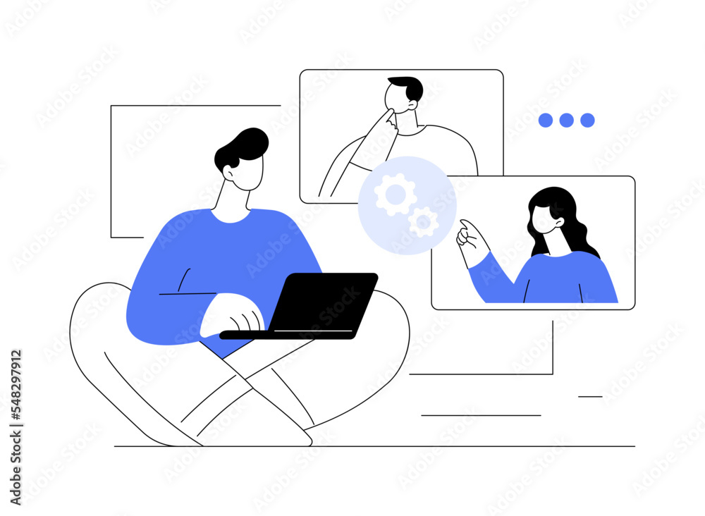 Distance working abstract concept vector illustration. Distance working abstract concept vector illustration.