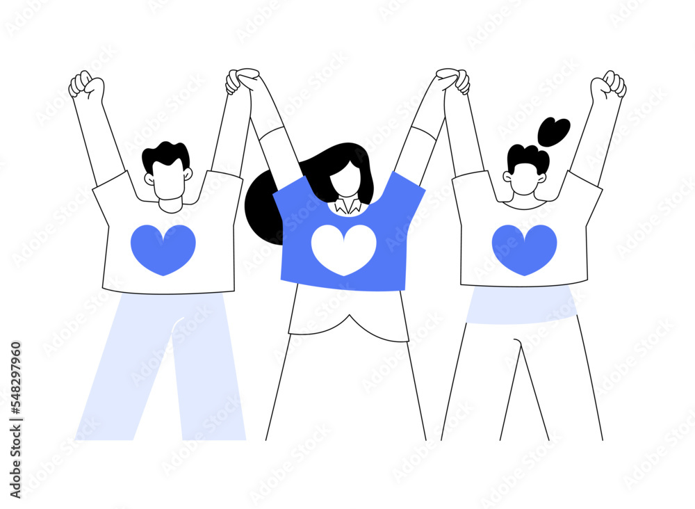 Supporting volunteering abstract concept vector illustration.