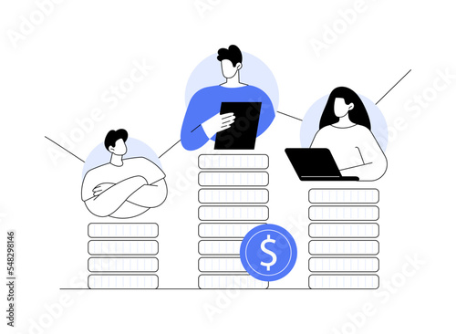 Income inequality abstract concept vector illustration.