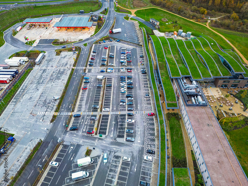 Aerial view of Skelton Lake Services in Leeds, West Yorkshire