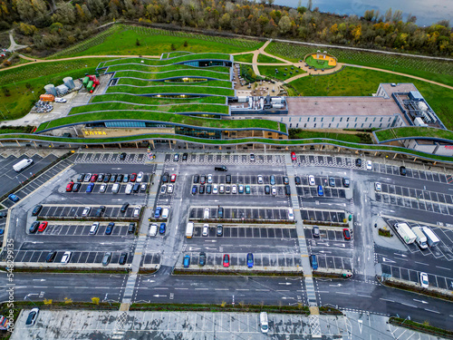 Aerial view of Skelton Lake Services in Leeds, West Yorkshire