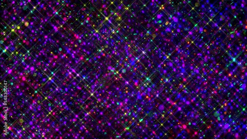 A composite video of various vibrant coloured confetti floating