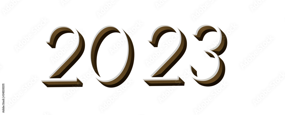 Typography design of 2023 with 3d style design Typography design of 2023 with 3d style design