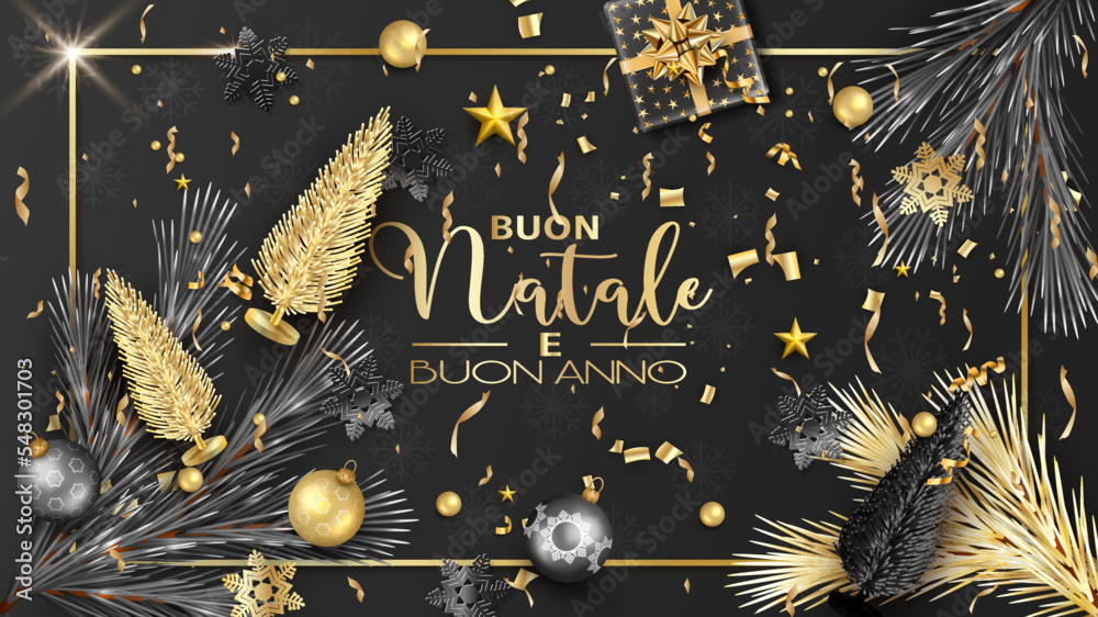 Modello Cartolina di Buon Natale E Felice Anno Nuovo | PosterMyWall