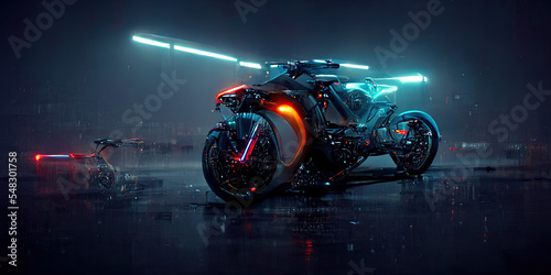 motorcycles in the night