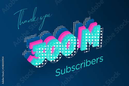 300 Million  subscribers celebration greeting banner with Multi Layers Design photo