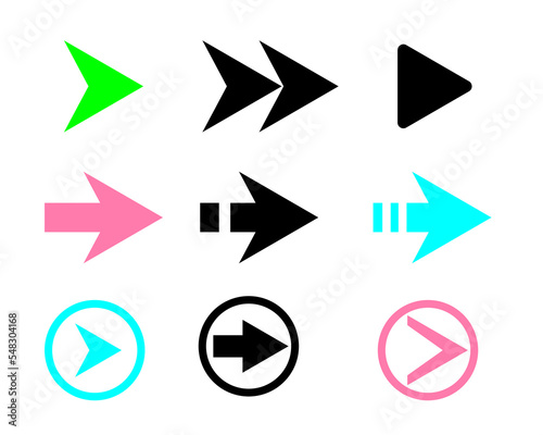 arrow icon set. arrow design vector.