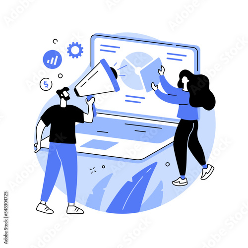 Digital marketing strategy abstract concept vector illustration.