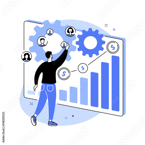 Sales growth abstract concept vector illustration.