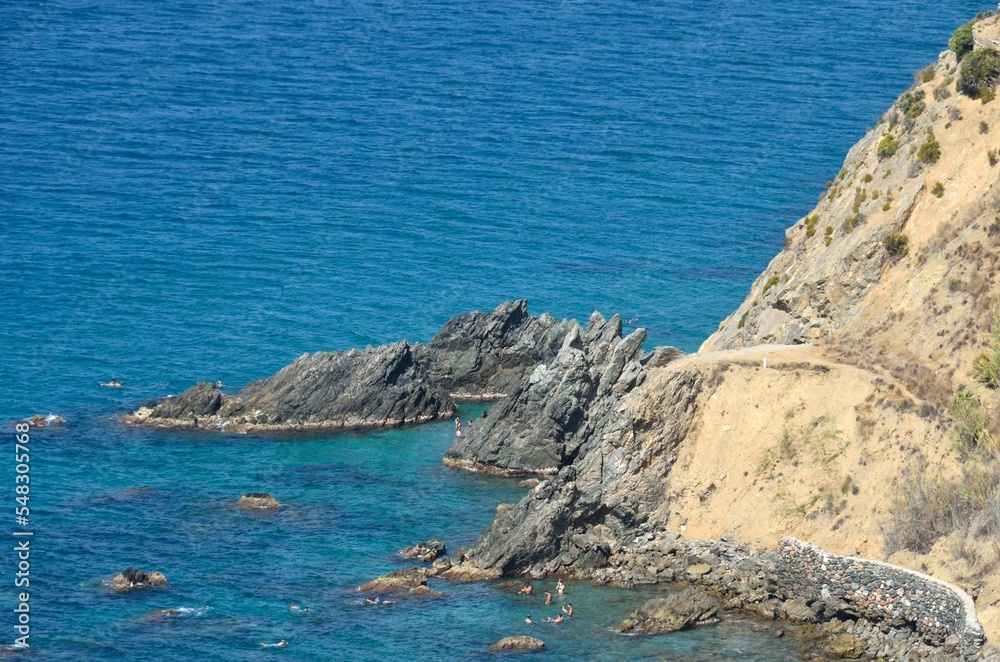 Parque Natural de los Acantilados de Maro-Cerro Gordo, cerca de Nerja, Málaga, Andalucía, España