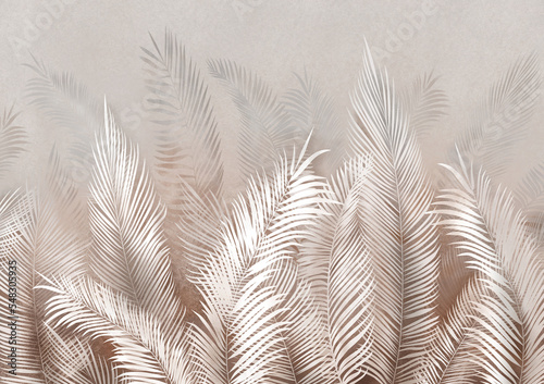 Brown tropical leaves texture wallpaper