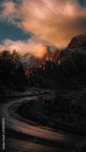 sunset in the mountains