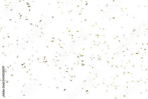 Gold confetti background isolated 3d rendering.