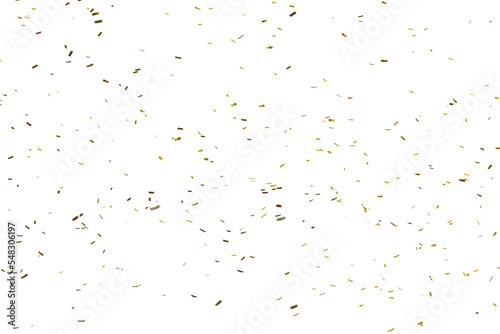 Gold confetti background isolated 3d rendering.