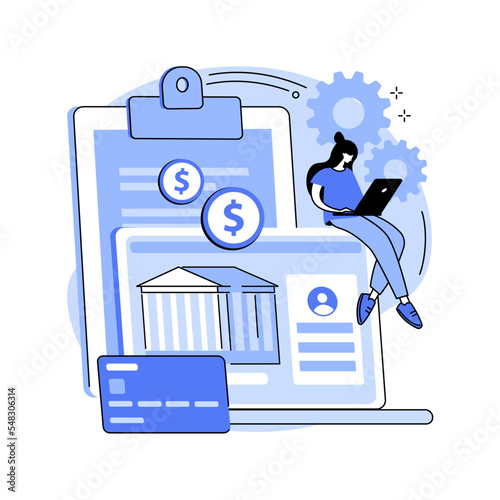 Bank account abstract concept vector illustration.