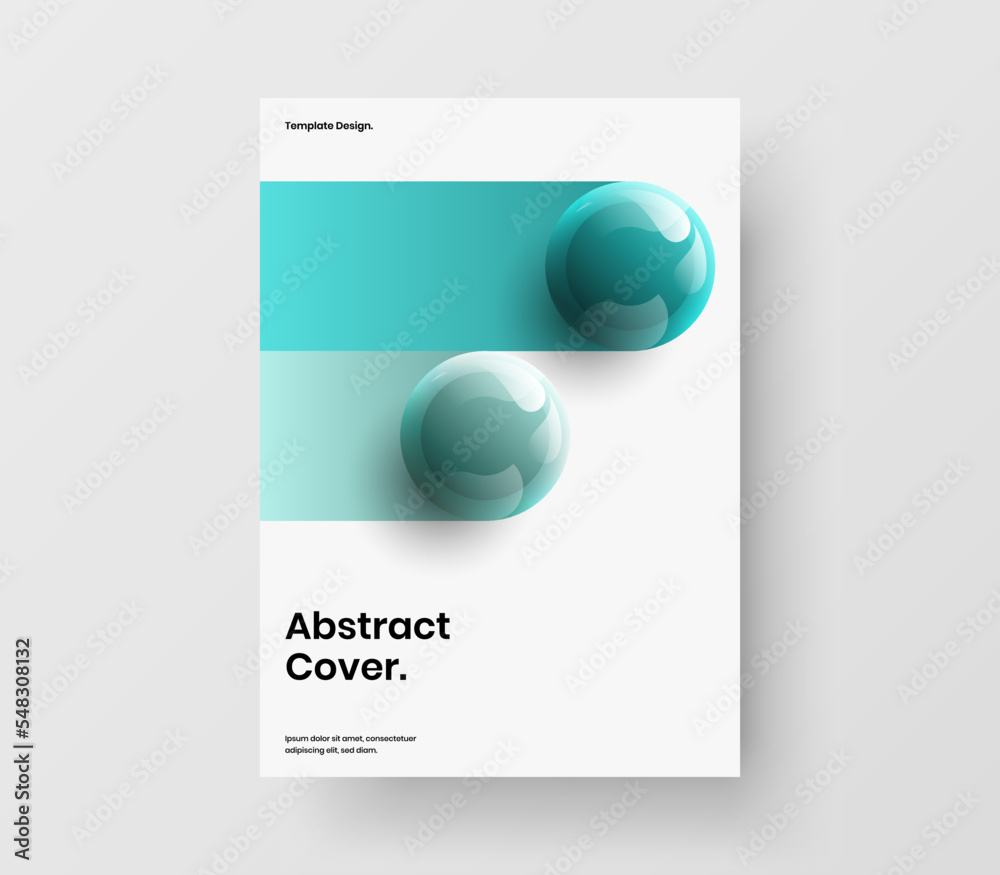 Creative front page vector design concept. Geometric 3D spheres booklet template. Creative front page vector design concept. Geometric 3D spheres booklet template.