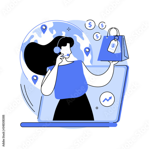 Virtual sales abstract concept vector illustration.