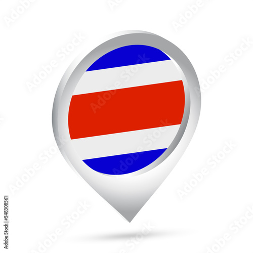 Free Download Costa Rica flag 3d pin icon - GFXLoad